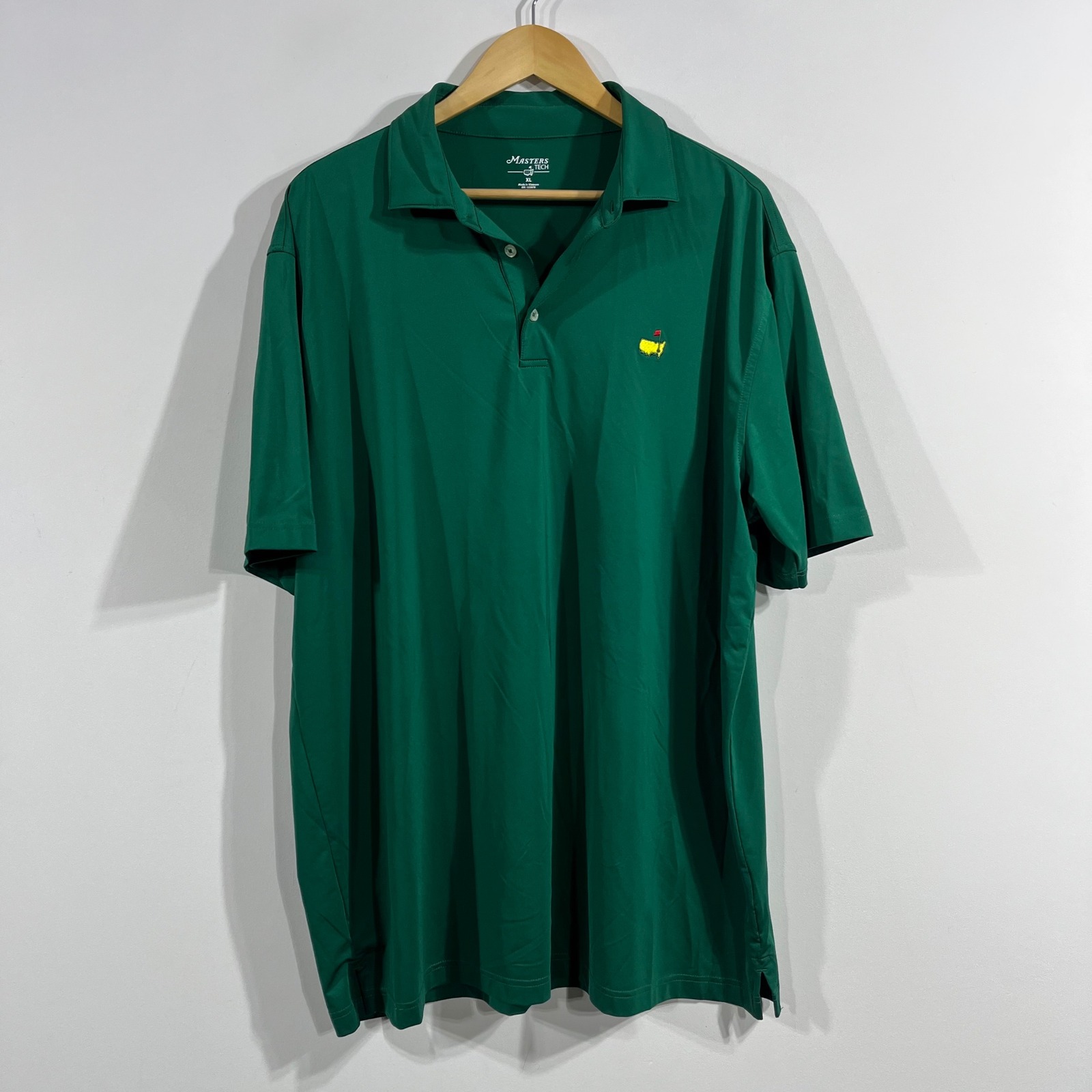 Masters Tech Mens Xl Green Performance Golf Polo Shirt Short Sleeve Tournament